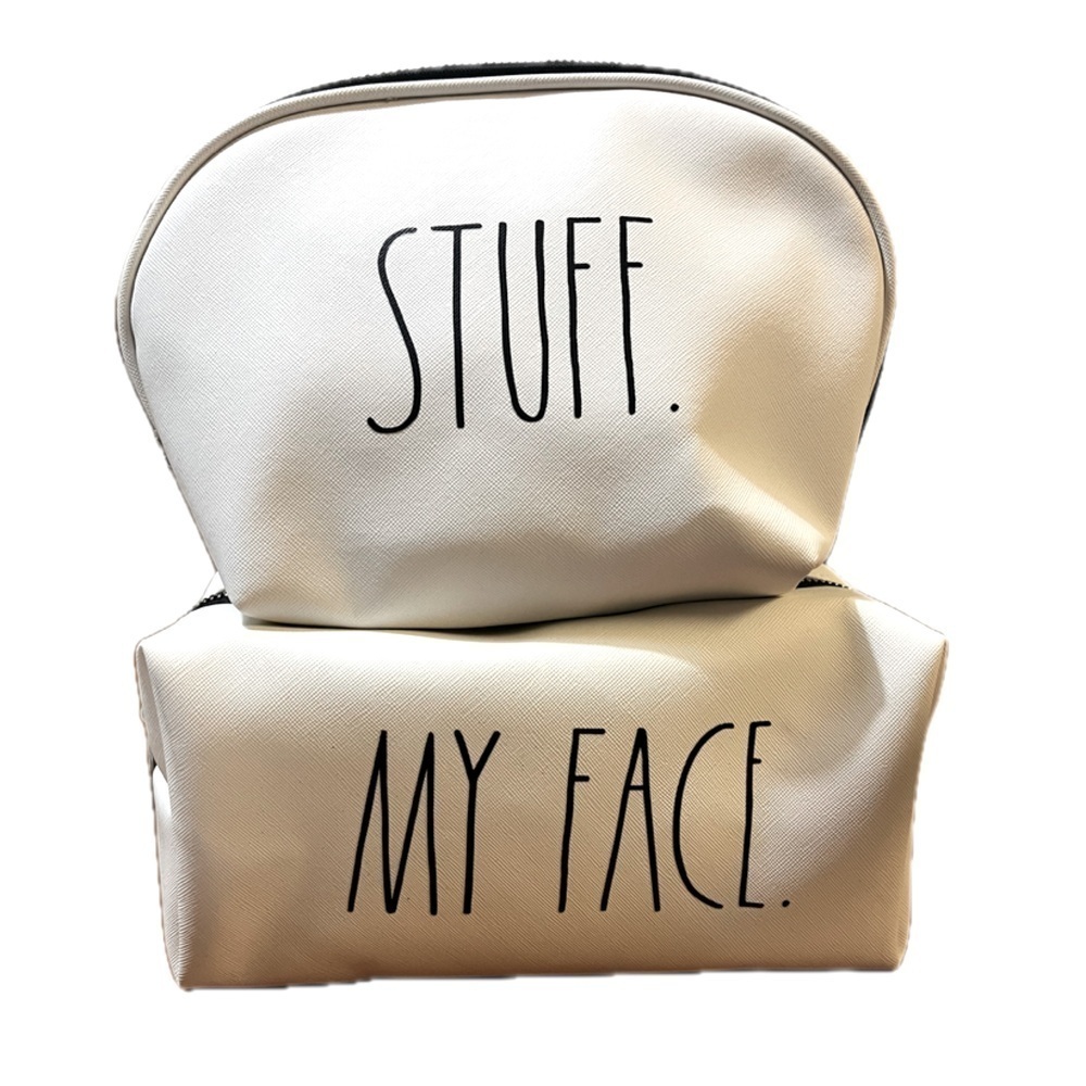 Rae Dunn “MY FACE.” & “STUFF.” Women's Zip Up Travel Bags